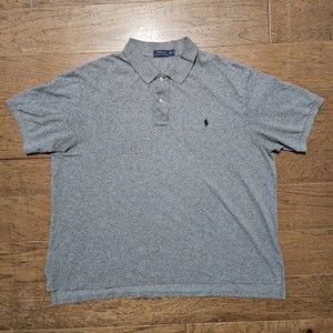 Polo Ralph Lauren Men's Polo Shirt Gray Short Sleeve Size 3XB BIG Pony